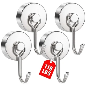 Confezione 4 Ganci Girevoli Magnetici 110Lbs Per Cabina Crociera Nave Frigorifero Garage - Foto 1 di 6