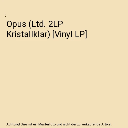 Opus (Ltd. 2LP Kristallklar) [Vinyl LP] - Bild 1 von 1