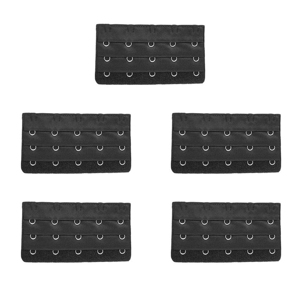  5pcs Ladies Women's Elastic Bra Lingerie Extenders 3 Rows 5 Hooks Bra Extenders - Image 1 of 1