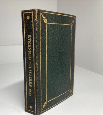 RARE 1823 French Military ALMANAC Miniature Book Fine Green Morocco Gilt SCARCE - Image 1 of 4
