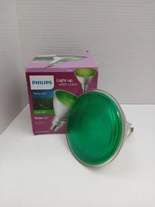 Philips Green Party LED Indoor Outdoor PAR38 Flood Lamp 13.5W E26 Standard Base  - Picture 1 of 9