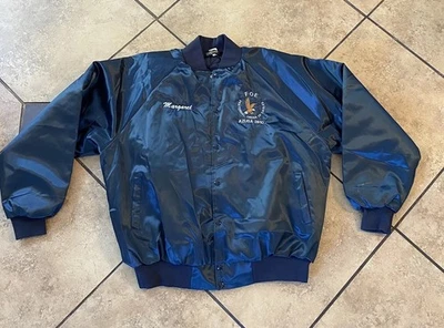 Vintage Auburn Sportswear Satin Bomber Jacket 80s Made In Usa - Image 1 of 4