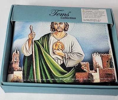 Saint Jude настенный напечатанный складной искусственной кожи San Judas Cartera ручной работы - Изображение 1 из 4