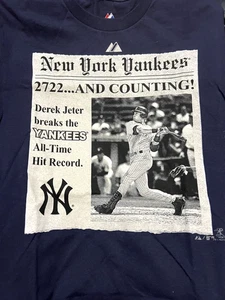 CAMISA DE LOS NY YANKEES DEREK JETER TALLA PEQUEÑA 2722 ALL TIME HITS LEADER 2009 MAJESTUOSA - Imagen 1 de 5