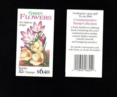 SC#BK 234 MNH, GARDEN FLOWERS OPENED BOOKLET OF 20, FV $6.40 (1996) - Image 1 of 4