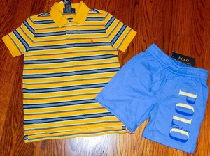 POLO RALPH LAUREN AUTHENTIC BOYS ORIGINAL BRAND NEW 2Pc SHORTS SET Size 4, NWT - Picture 1 of 4