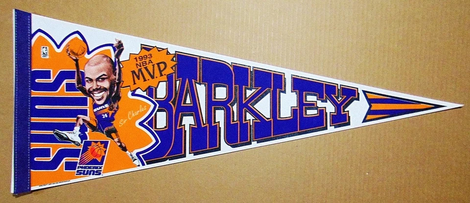 PHOENIX SUNS CHARLES BARKLEY 1993 MVP NBA FULL SIZE WINCRAFT PENNANT - Image 1 of 1