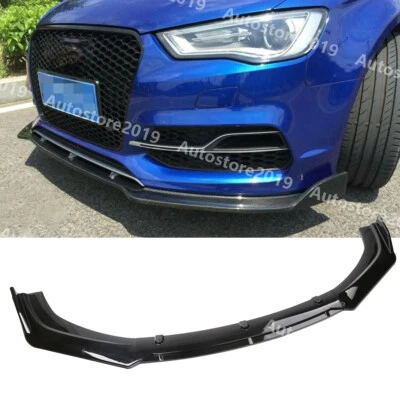 For AUDI S3 RS3 A3 Front Bumper Lip Spoiler Splitter Body Kit Gloss Black - Image 1 of 4