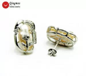 10*14mm Biwa Barocco Rosa Perla Placca Argento Piatto Perla Donna Gioielli 711 - Foto 1 di 29
