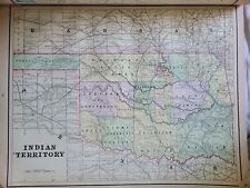 Antique Map INDIAN TERRITORY (Kansas Texas) & ALASKA 1893 Gaskell ATLAS WORLD