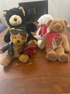 Bear Family Teddy, Grizzly, Coca Cola Polar, Brown Teddy Bear Plush Toy Lot - Picture 1 of 17