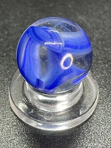 Blue Clear Base Snake Style Swirl Wirepull Alley Or Other Vintage Marbles 0.591” - Picture 1 of 12
