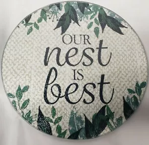 Cutting Board / Trivet,Glass,Round,app 8", OUR NEST IS THE BEST - Picture 1 of 11