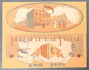 [Barcelona] Precioso Programa Litográfico Festas De Las Santas 1929 - Imagen 1 de 6