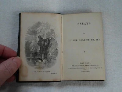 TILT'S MINIATURE CLASSICS 1836 EDITION GOLDSMITH'S ESSAYS OLIVER GOLDSMITH BOOK - Image 1 of 4