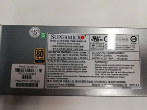Server-Netzteil SUPERMICRO PWS-1K41P-1R, 1400 Watt, 80Plus, gebraucht, sehr gut. - Photo 1/3