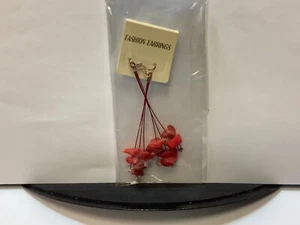 Coral Earrings, Handmade, Sterling Silver Hooks - Picture 1 of 2