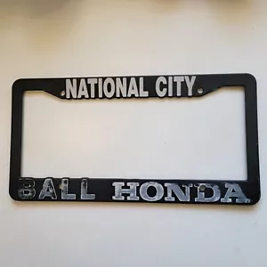 National City Ball Honda Black Plastic License Plate Frame California - Bild 1 von 2