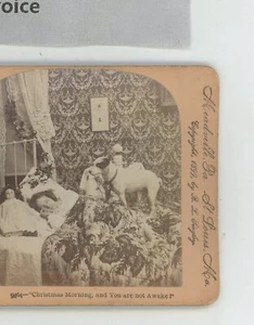 Christmas Morning & You're Not Awake Keystone Stereoview - Picture 1 of 2