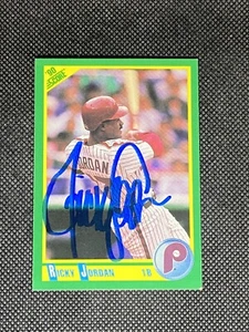 Ricky Jordan Philadelphia Phillies 1990 Score Signed Auto Card #16 ~ COA - Picture 1 of 3