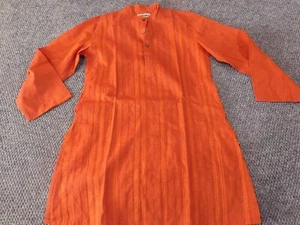 Fabindia Kids kurta top orange button 4-6 years cotton long sleeve pullover - Picture 1 of 14