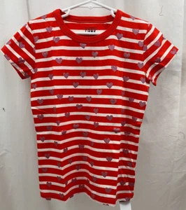 Girl's J Crew Crew Cuts Glitter Hearts T Shirt 8 NWT - Picture 1 of 1