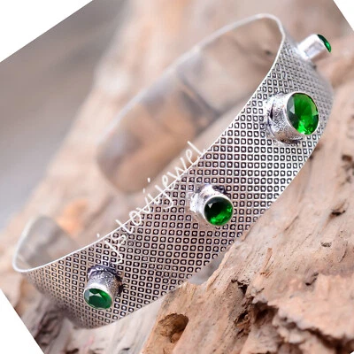 Chrome Diopside Multi Gemstone 925 Sterling Silver Beautiful Bangle Bracelet - Image 1 of 4