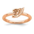 Sterling Silver Stackable Expressions Pink-Plated Angel Wing Ring