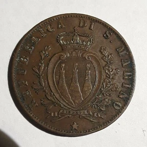 1894 San Marino 5 Centesimi KM#1 - Picture 1 of 2