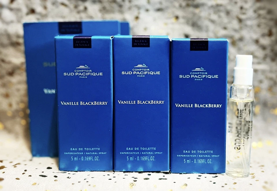 3 件 ~ Comptoir Sud Pacifique ~ VANILLE BLACKBERRY ~EDT ~ 豪华样品喷雾 ~ 5 毫升 ea ~ 全新带盒 ~ — 第 1/1 张图片
