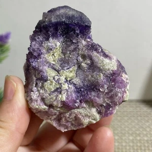 112g Naturale Bellissimo Cristallo di Fluorite Viola Esemplare Minerale/Cina - Foto 1 di 15