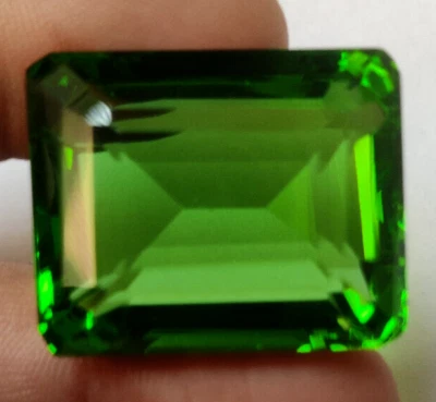 AAA+ Large Green Peridot 85.05 Ct. Emerald Cut Loose Gemstone Gift for Birthday - Image 1 of 4