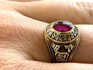 Anello Josten's oro 10 carati 1971 onda di marea Beaufort scuola superiore donna classe misura 8,75 - Foto 1 di 12