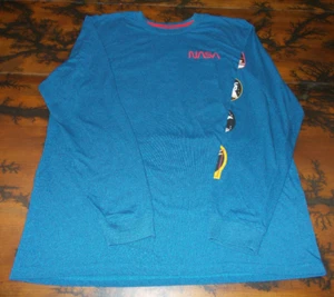 NASA BLAUES LANGARM XL SHIRT MIT ASTRONAUT SPACE SHUTTLE MISSION CREW PATCHES - Bild 1 von 5