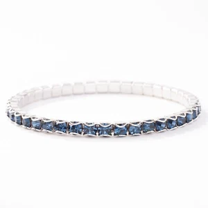 Touchstone Crystal by Swarovski DECEMBER Birthday Stretch Bracelet MONTANA Color - Picture 1 of 3