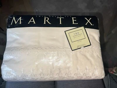 Martex "Danielle Lace ECRU" 200 Luxury Percale Twin Sheet Set-VTG - Image 1 of 2