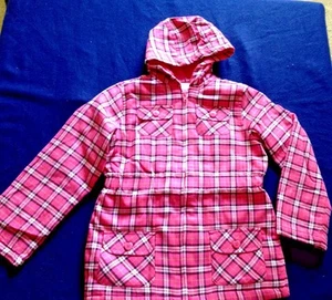 NWT GYMBOREE Panda Academy Pink Plaid Hooded 100% Cotton Jacket Girls 7-8 M - Picture 1 of 3