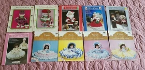 Vintage 10 Crochet Pattern Leaflets Santa & Mrs. Dolls Tuxedo Cinderella PLUS - Picture 1 of 9