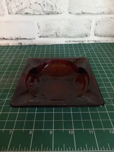 Vintage Anchor Hocking Glass Ashtray Royal Ruby Red Square - Picture 1 of 5