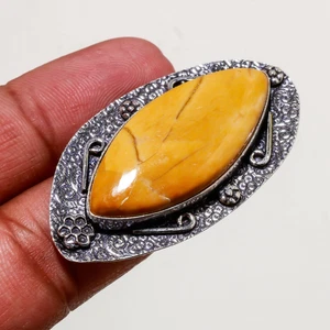 Brecciated Mookaite Gemstone Ring Handmade Antique Design Gift Jewelry 7" FR 580 - Picture 1 of 7