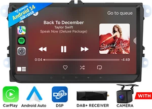 DAB+Android 14 For VW Golf MK6 Caddy Jetta 9" Car Stereo CarPlay Radio Head Unit - Picture 1 of 20
