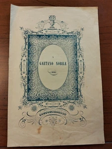 1852 NAPOLI SONETTI DEDICATI ALL'EDITORE GAETANO NOBILE UNO IN NAPOLETANO - Picture 1 of 4