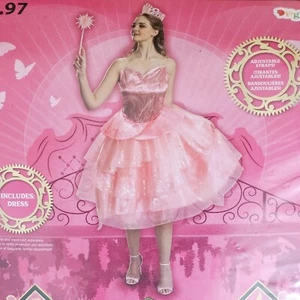 Disguise Women Adult Size M 8-10 WICKED MOVIE Glinda Deluxe Halloween Costume - Picture 1 of 8