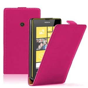 Flip Eco-Leather Slim Case Pink Cover for Nokia Lumia 520 - Picture 1 of 1