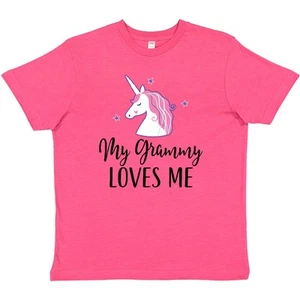 Inktastic Grammy Loves Me Unicorn Girls Youth T-Shirt Gift Outfit Cute Grandkids - Picture 1 of 3