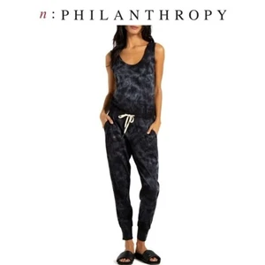 n:Philanthropy Opal Black Tie Dye Jumpsuit Size XS Excellent - Picture 1 of 11