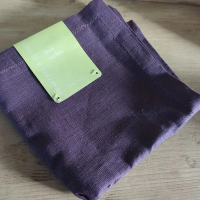 Crabtree And Evelyn Plum Linen Napkins Set of 4 - Image 1 of 4