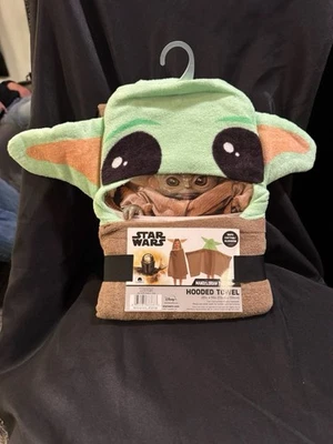Disney Star Wars Mandalorian Grogu The Child Baby Yoda Hooded Bath Towel Ears - Image 1 of 2