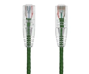 Slim Cat6 UTP Snagless Patch Cable, Green - 0.5/1/2/3/4/5/6/7/10/14/15/20/25 ft - Picture 1 of 1