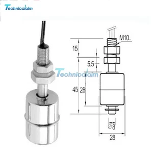 45mm Stainless Steel Float Switch Liquid Water Level Sensor 12V 110V 220V - Picture 1 of 16